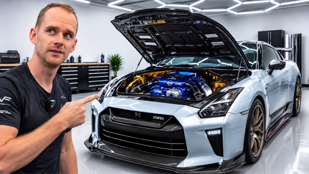 Nissan GT-R Litchfield Build — the episode with 20,531 views shown below